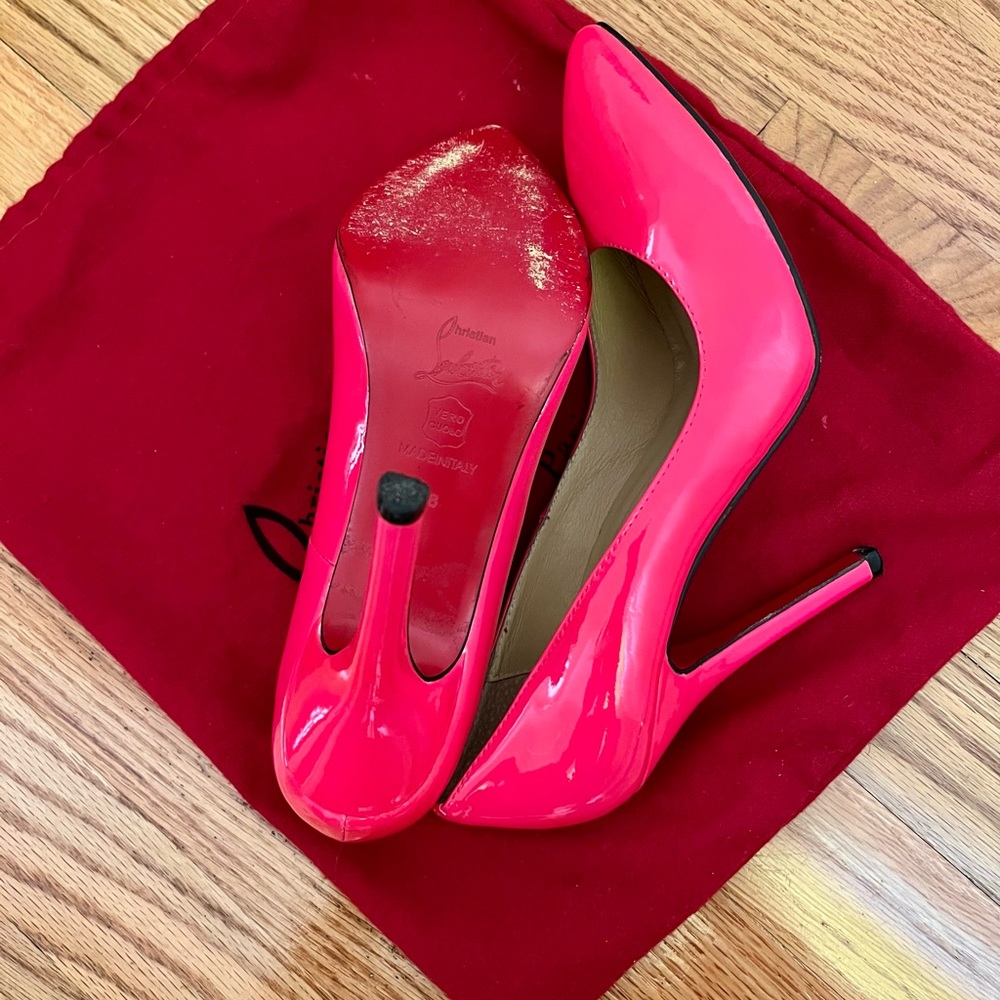 Christian louboutin hot pink heels used twice. Authentic! Comes with dust bag